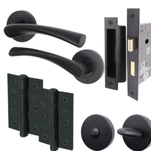 Nola Matt Black Handle Lock